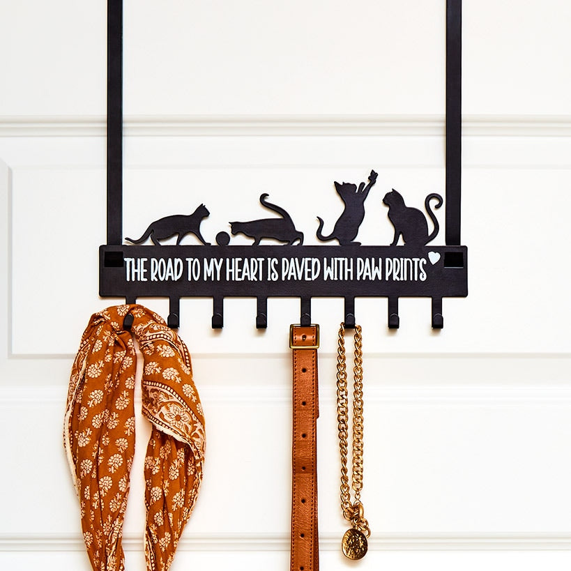 Over The Door Hooks With Pet Sentiment - Cat or Dog