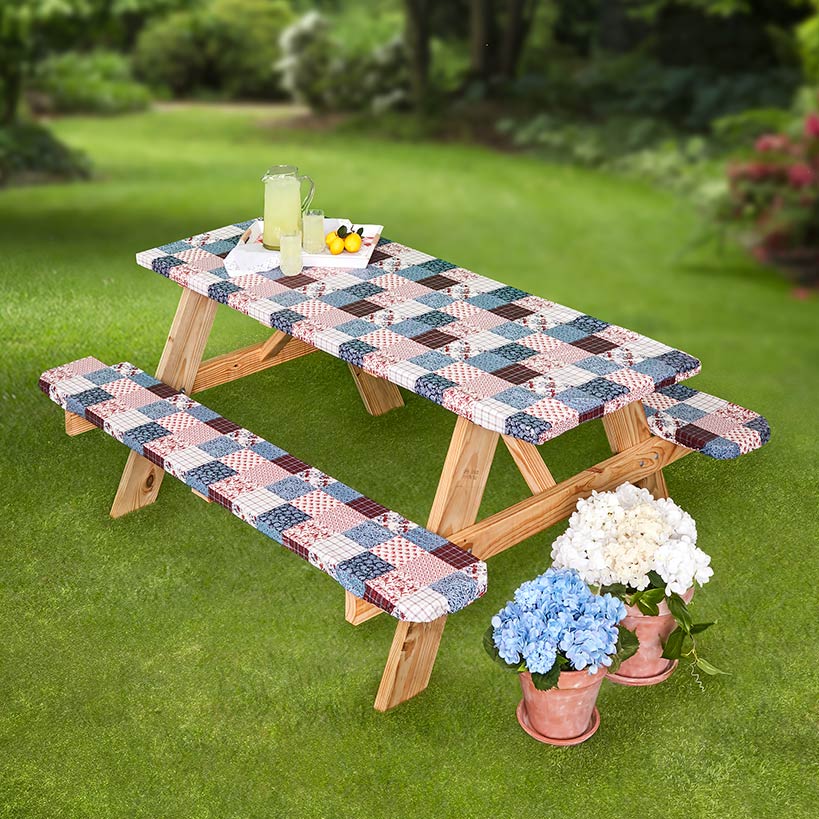 Easy-Fit Vinyl Picnic Table Cover 3 Pc.