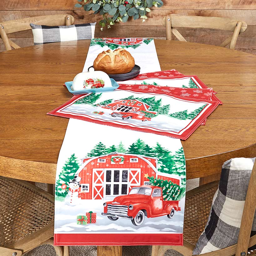 Christmas at the Barn Set of 4 Placemats or Table Runner
