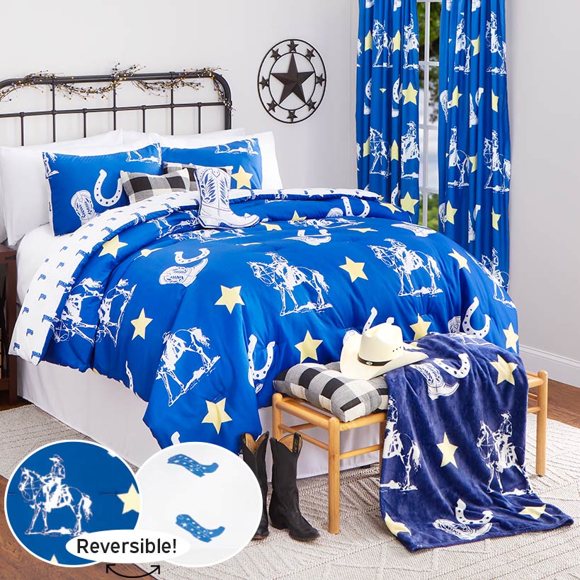 Buckaroo Cowboy Full/Queen or King Comforter Set, or Decorative Pillow