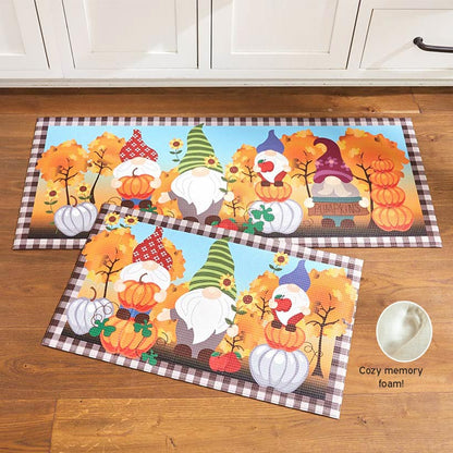 Gnome Pumpkins Kitchen Accent Rug or Runner