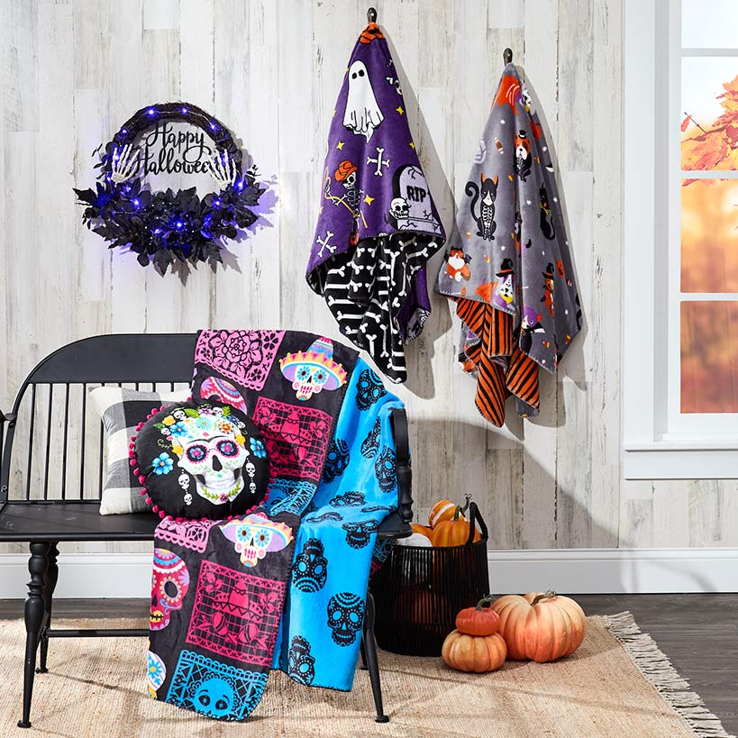 Halloween Reversible Heavyweight Flannel Throws