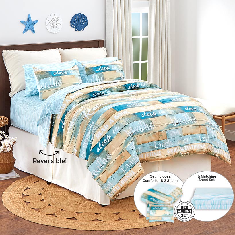 Vacation Rules Queen or King Complete Comforter Set