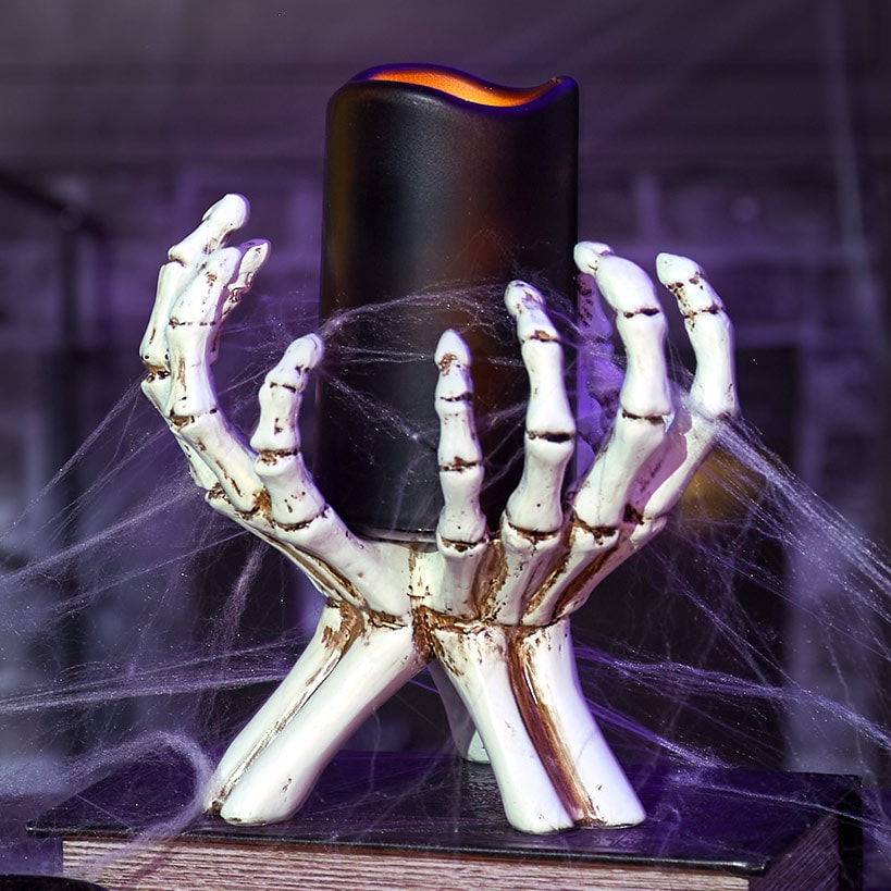 Skeleton Hands Candleholder & LED Candle
