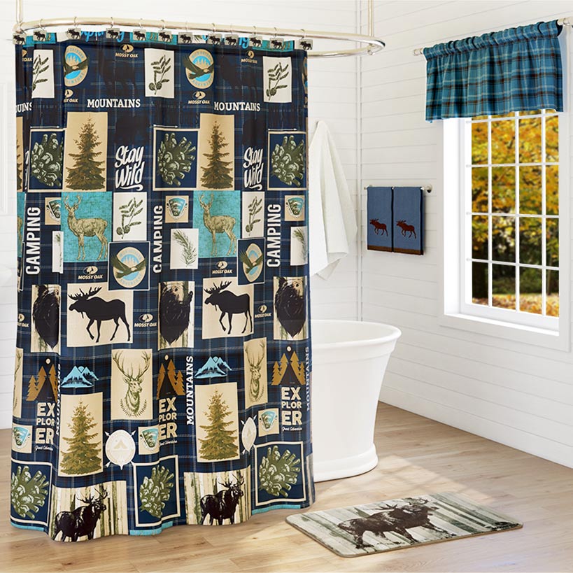 Mossy Oak Never Stop Exploring Shower Curtain or Hooks