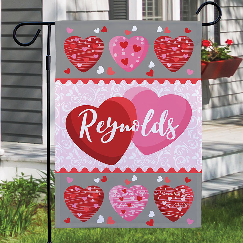 Family Hearts Garden Flag