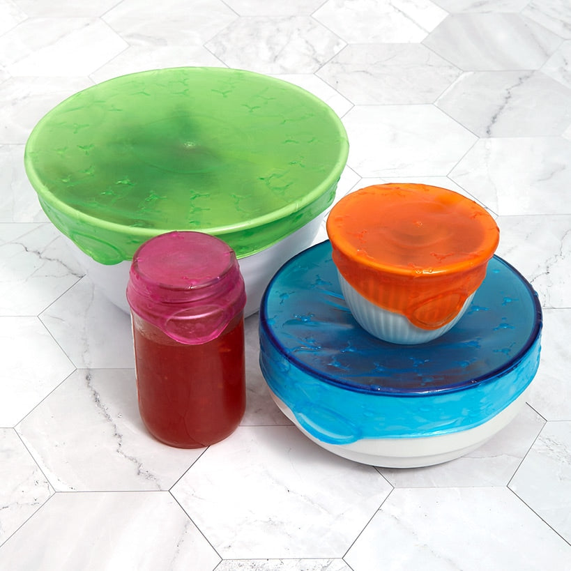 Stretchable Food Covers Reuseable Set of 4