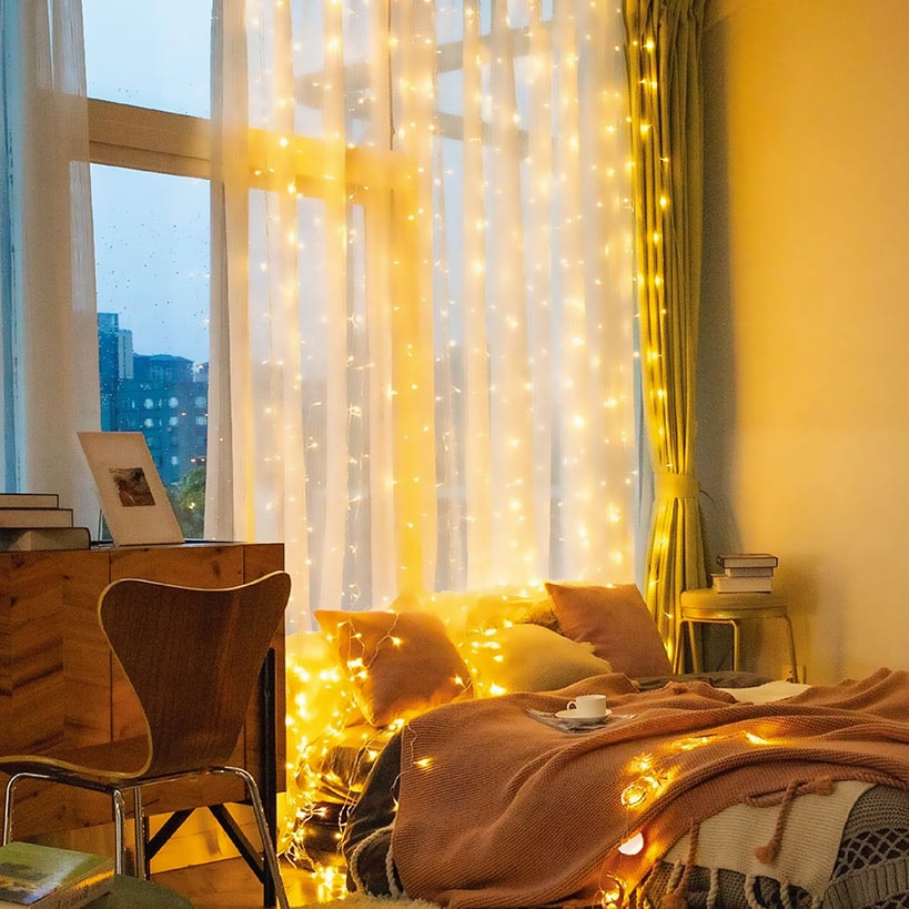 LED String Light with 10 Clips 60 Fairy Curtain Lights