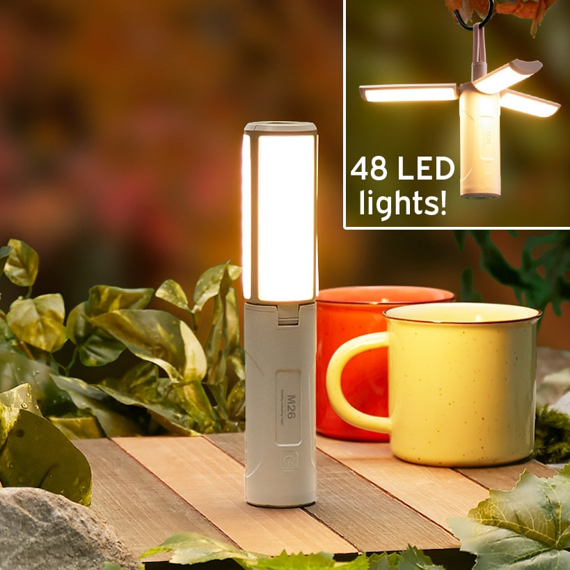 Camping Lantern 3 Panels 16 LED's Each Magnetic Tabletop Or Hanging