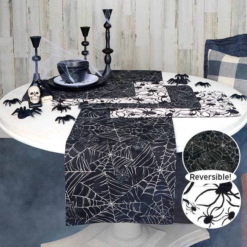 Spider Webs Set of 4 Placemats or Table Runner