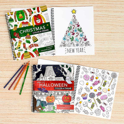 Simple 1-2-3 Color & Frame Coloring Books