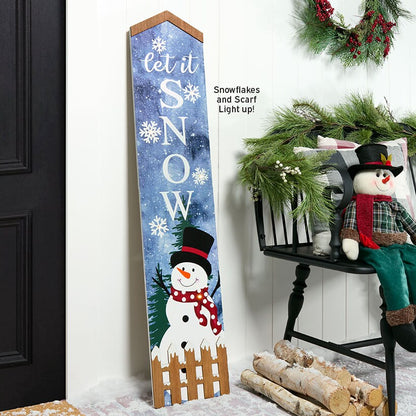 Lighted Snowman Porch Leaner