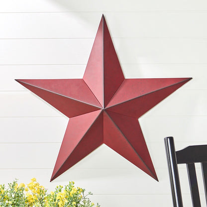 Star Metal Wall Decor Dimensional Red