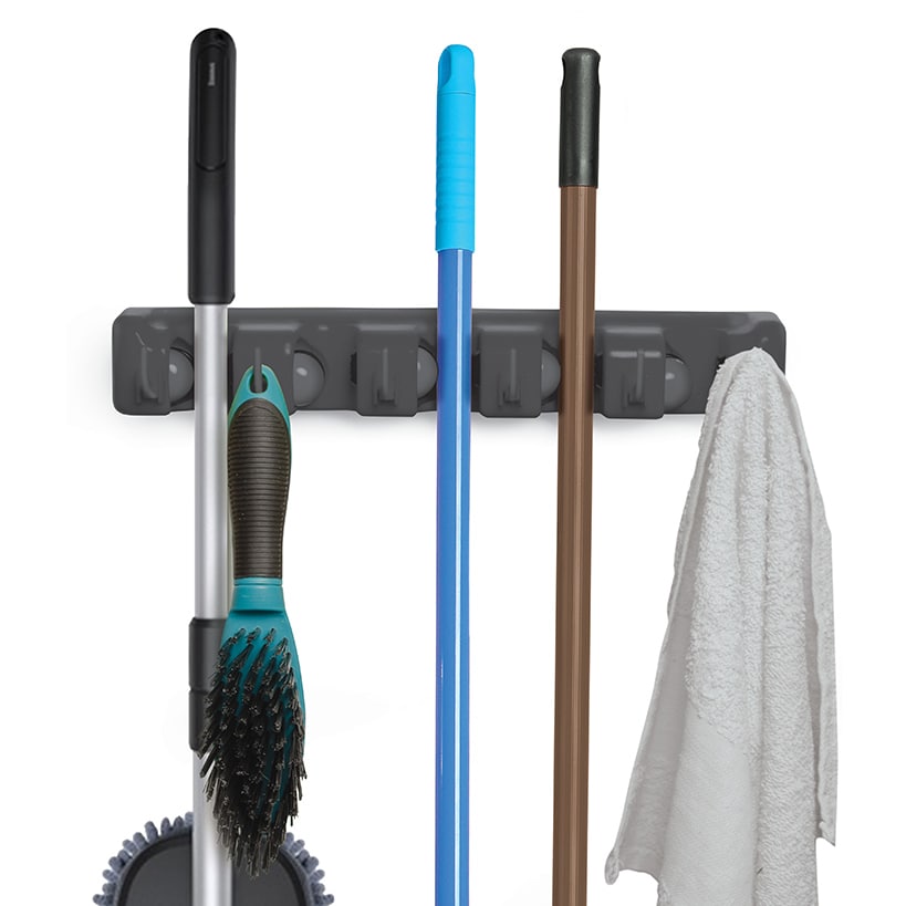 5-Slot Mop and Broom Wall Organizer