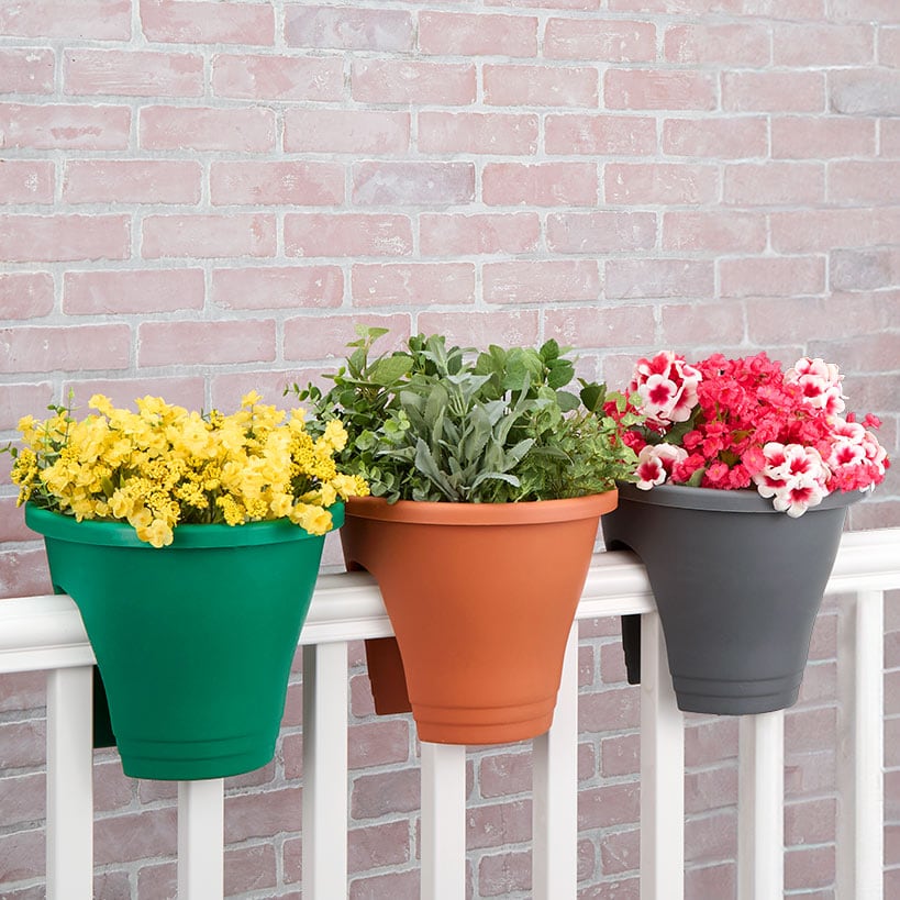 Planter for Rail Terracotta Gray or Green