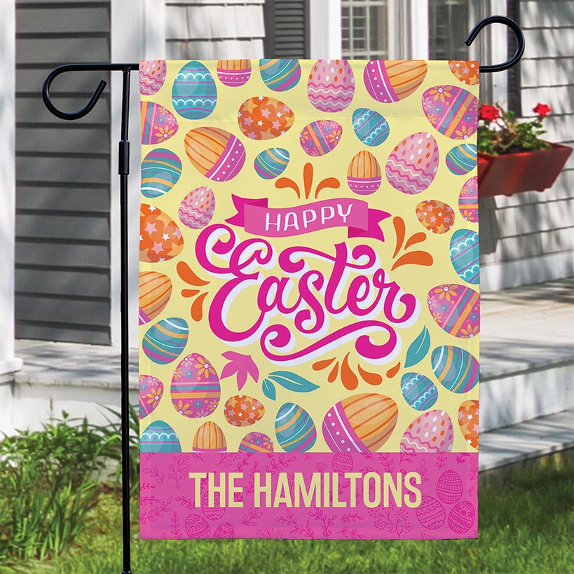 Personalized Happy Easter Double-Sided Garden Flag