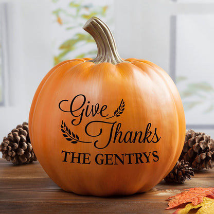 Personalized Thanksgiving Give Thanks Pumpkin