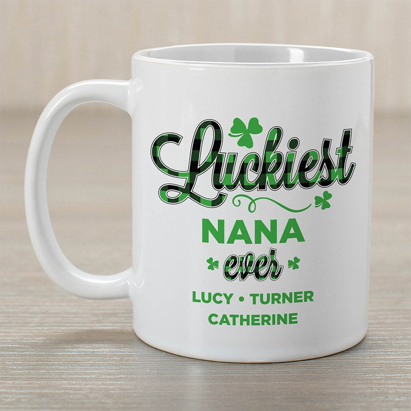 Personalized St. Patrick's Day Luckiest Clover Coffee Mug