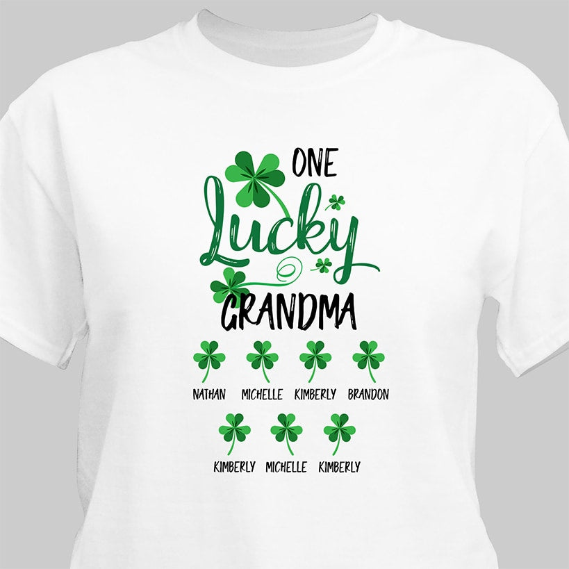 Personalized St. Patrick's Day One Lucky Shamrock T-Shirt
