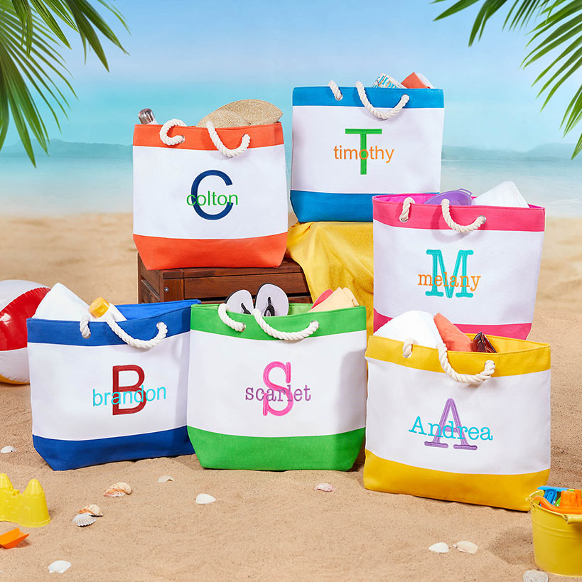 Personalized Colorful Beach Tote