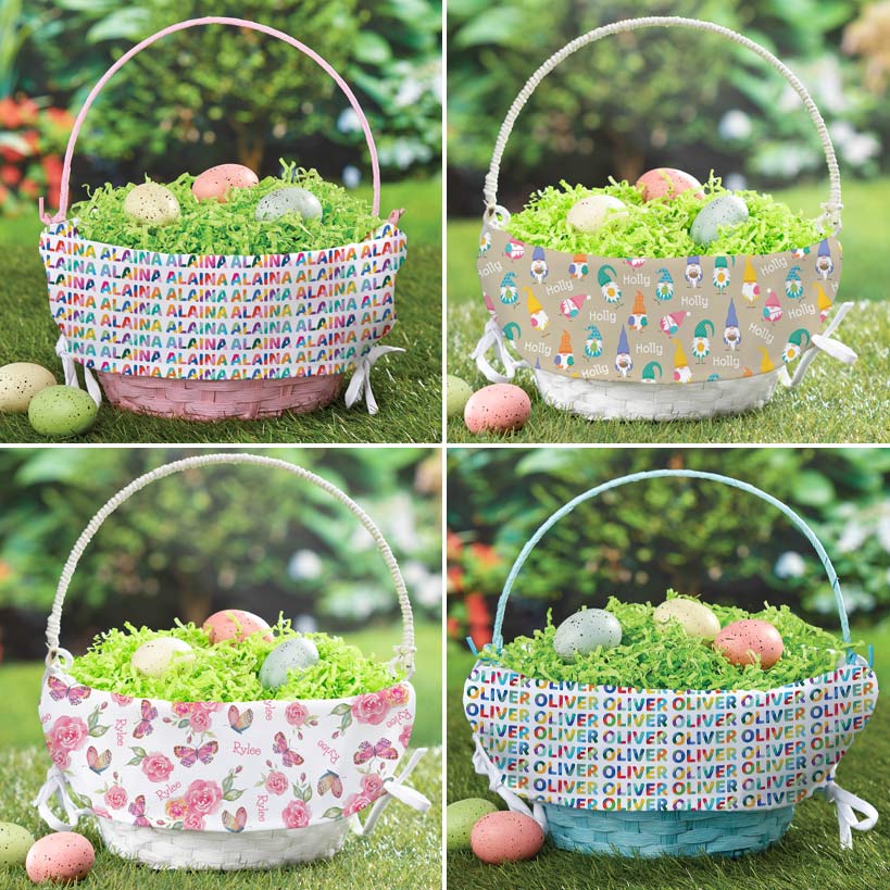 Personalized Easter Wicker Basket with Liner