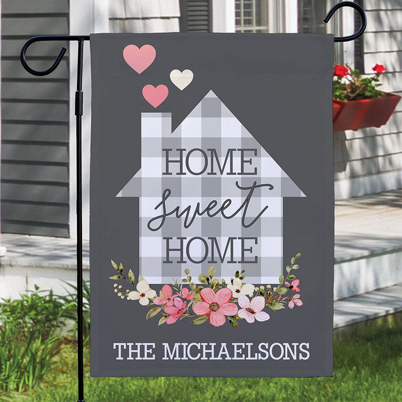 Personalized Home Sweet Home Floral Double-Sided Garden Flag
