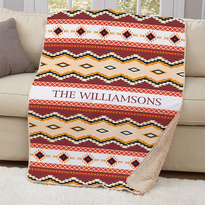 Personalized Southwestern Sherpa Throw