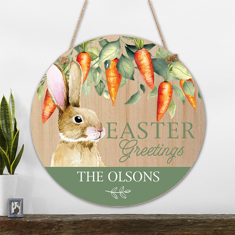 Personalized Easter Greetings Wall Hanger