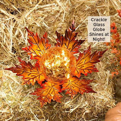 Solar Maple Glass Ball Stake