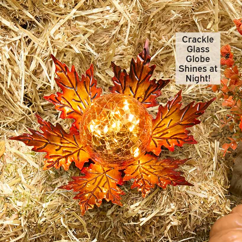 Solar Maple Glass Ball Stake