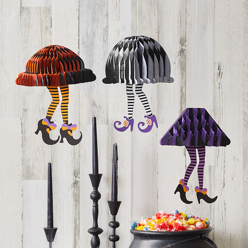 Halloween Hanging Witch Legs Décor - Set of 3