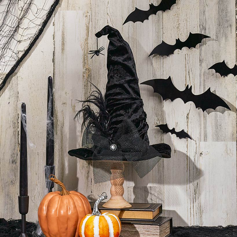 Halloween Spooky Black Witch Hat Decor
