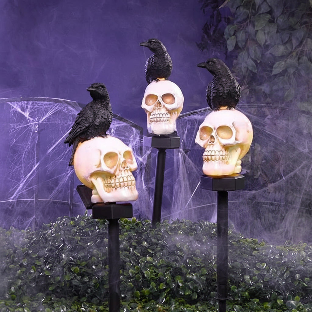 Solar Skull with Crow Stake