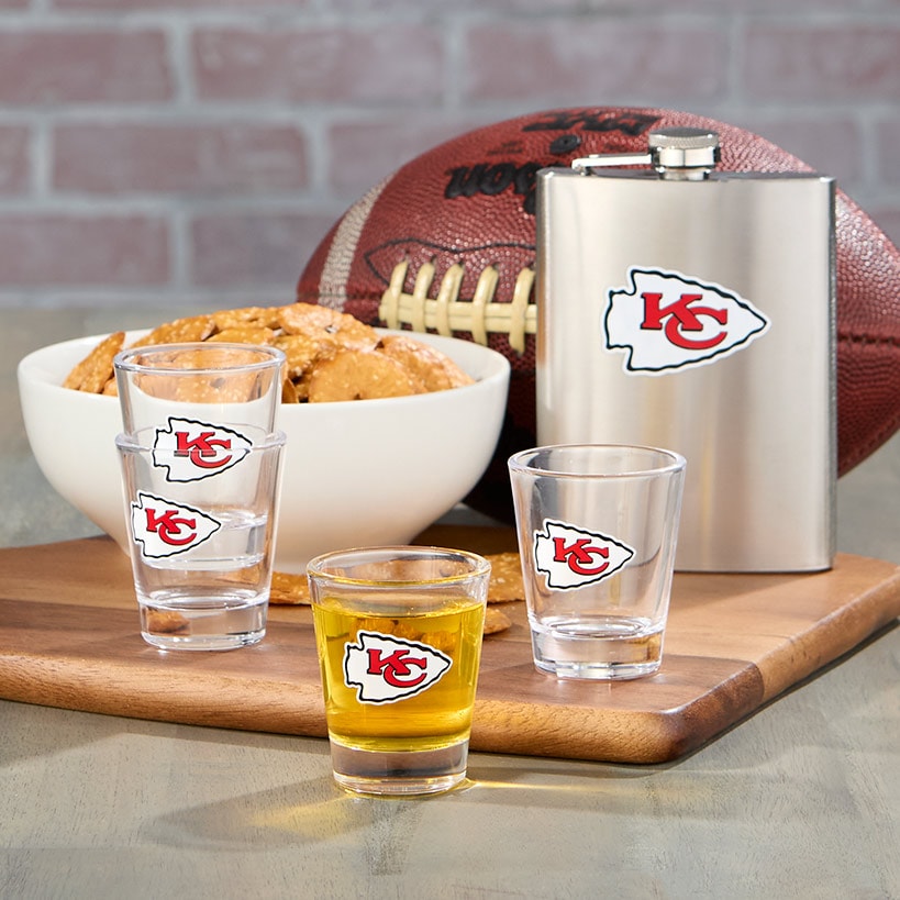 NFL Flask and Shot Glass Gift Set