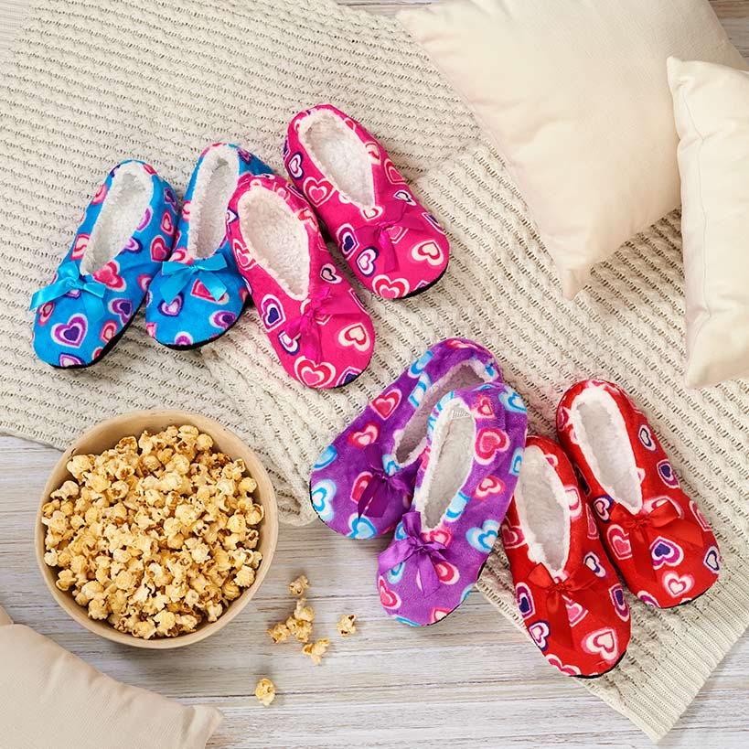 Women's Cozy Pull-On Slipper Socks with Grippers - Set of 2