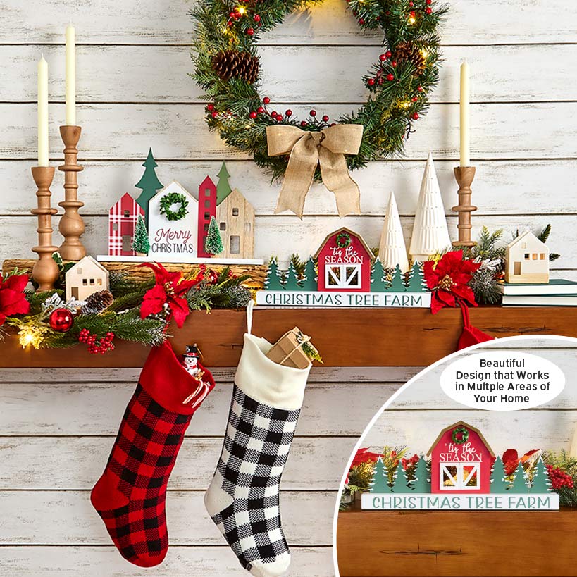 Christmas Wooden Tree Farm or Village Tabletop Décor