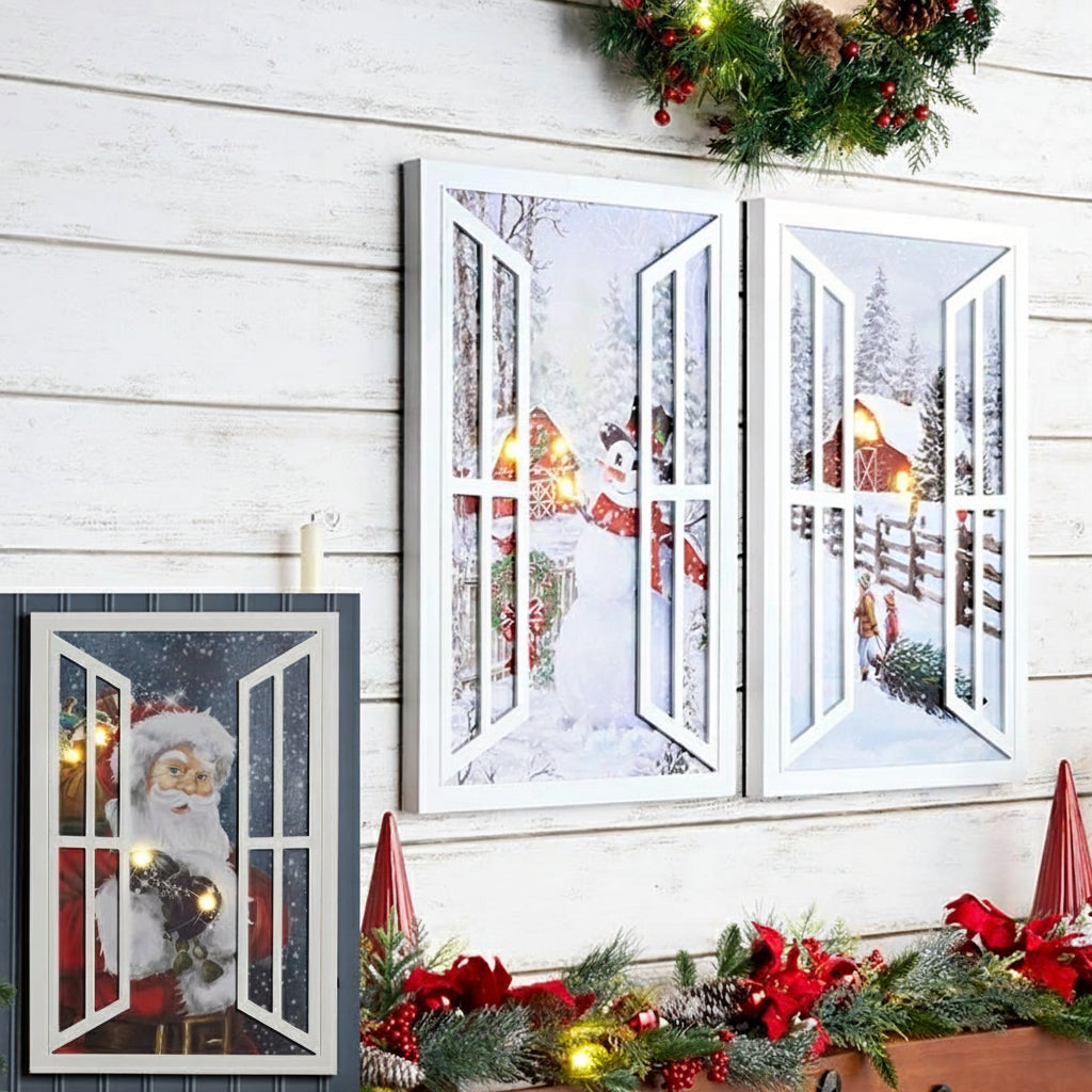 Lighted Holiday Window Wall Art