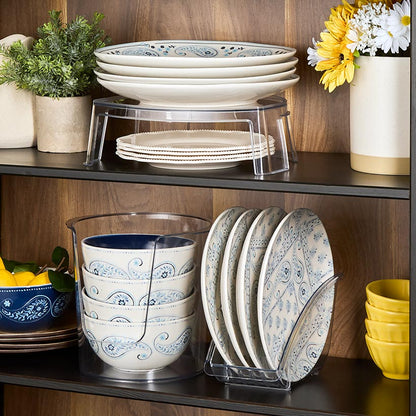 Kitchen Storage Clear Cabinet Organizers - Plate, Bowl, or Shelf