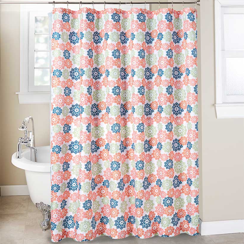Homewear Iris Shower Curtain with Hooks