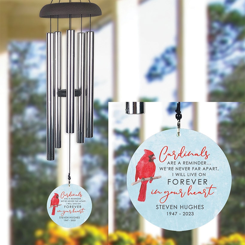 Personalized Cardinal Memorial Windchime 30"