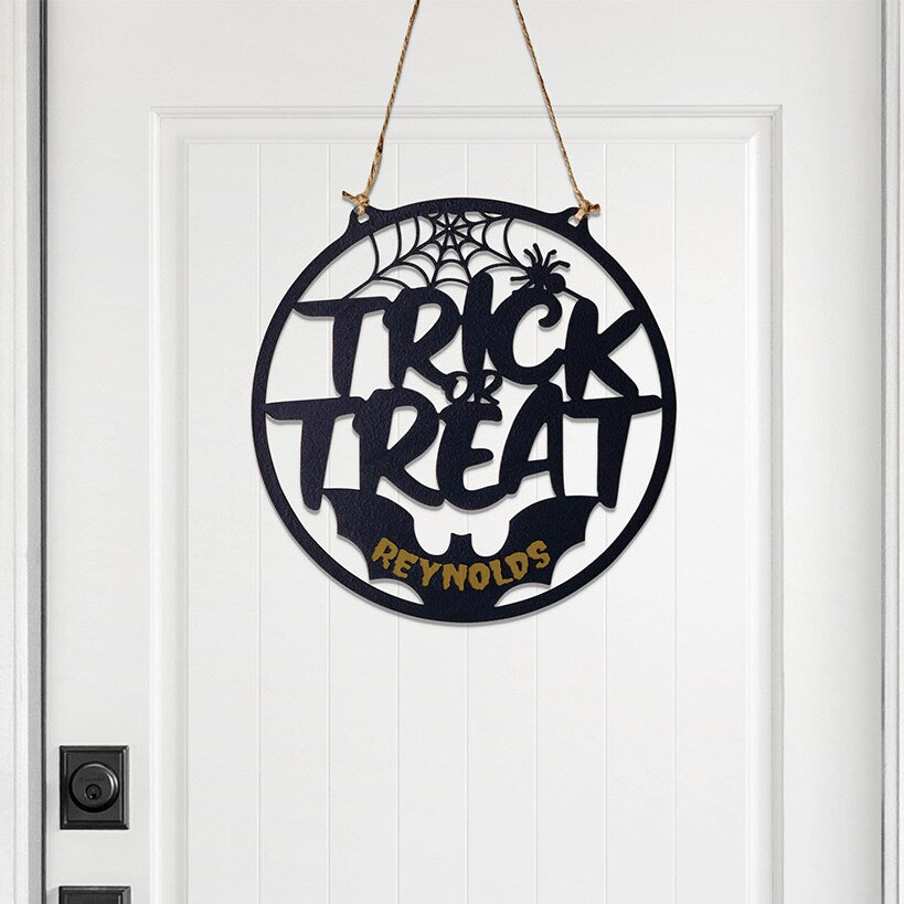Personalized Halloween Trick-Or-Treat Door Hanger