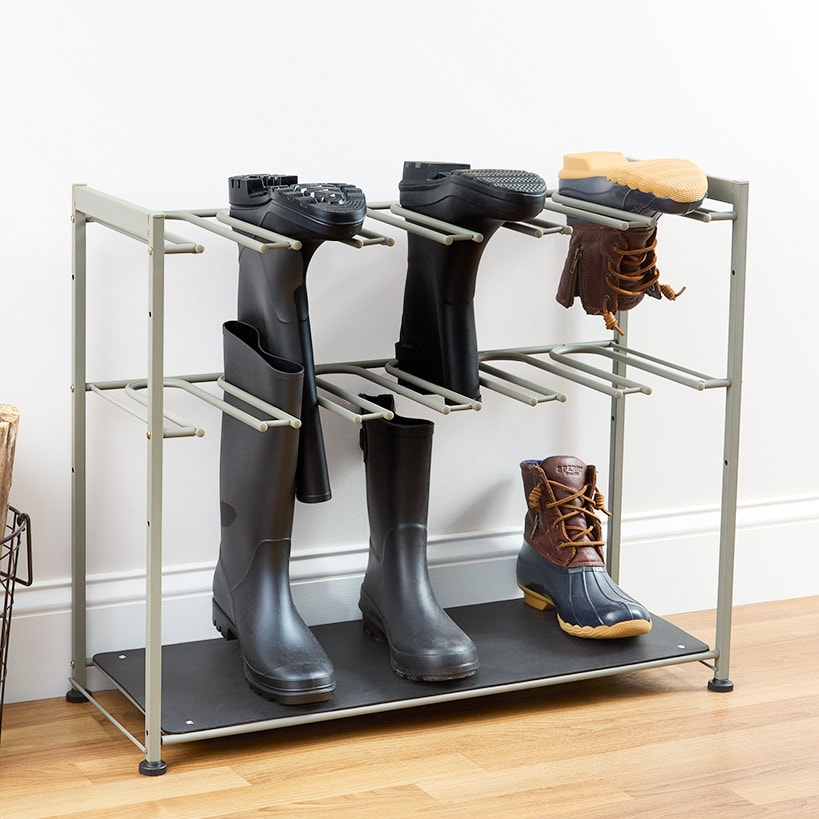 Honey Can Do Tall Metal Boot Rack Organizer - Holds 6 Pairs