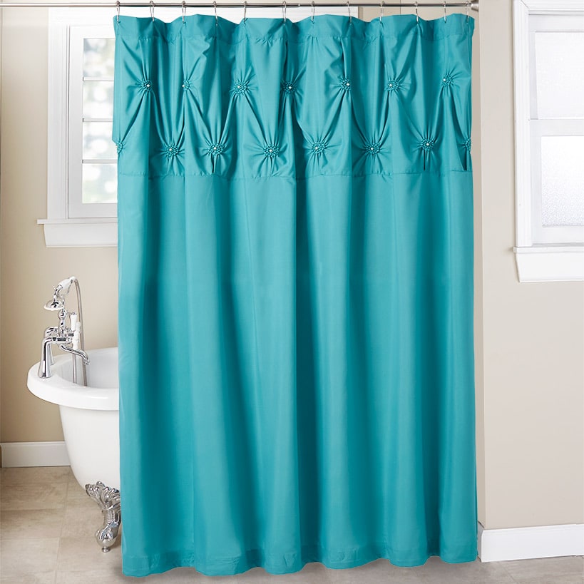 Homewear Pintuck Shower Curtain with Hooks