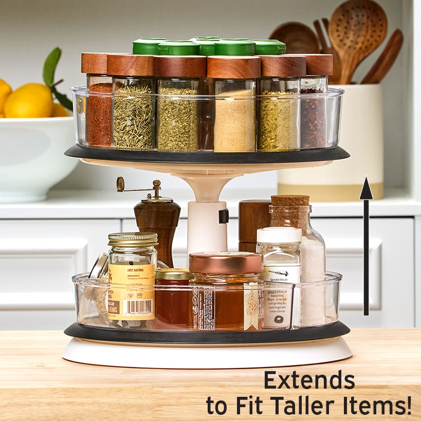 Clear Round Plastic Spinning Cabinet Organizer - Expandable