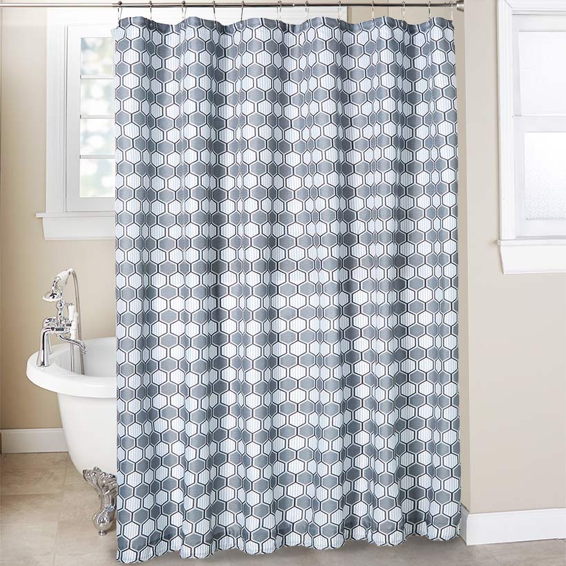 Homewear Geo Shower Curtain with Hooks