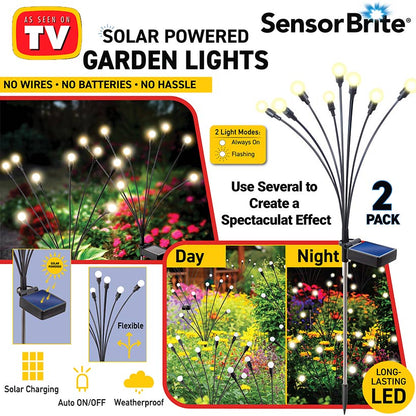 Sensor Brite® Solar Powered Adjustable Garden Firefly Lights-Set Of 2