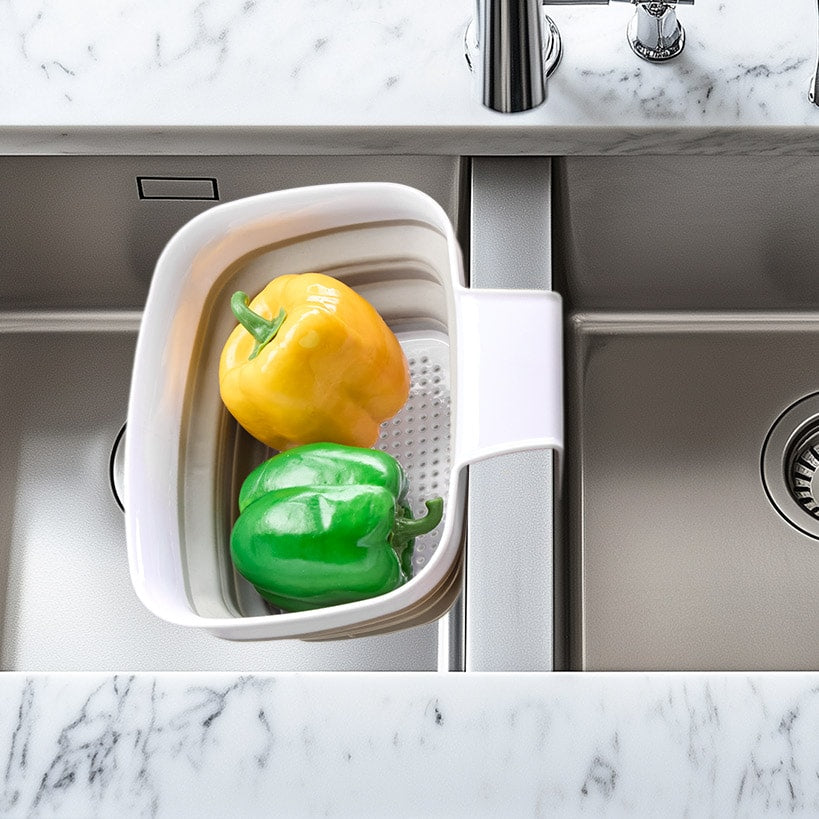 Collapsible Colander with Strainer for Kitchen Sink