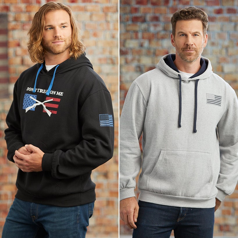 Men's Buckhorn River American Flag Hoodie