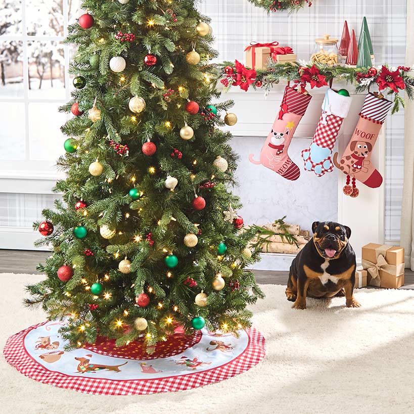 Cat & Dog Pet Themed Tree Skirt or Stocking