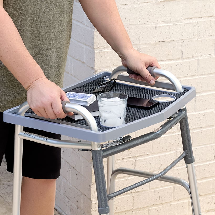 Walker Tray with Grip Mat